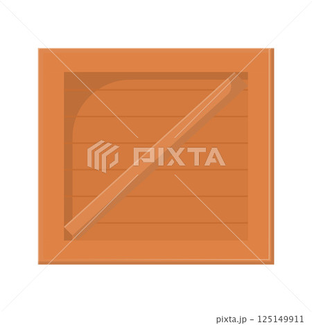 Wooden Crate Flat Illustration. Clean Icon Design Element on Isolated White Background 125149911