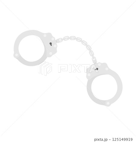 Handcuffs Illustration. Flat Style Icon on Isolated White Background Handcuffs Illustration. Flat Style Icon on Isolated White Background 125149919