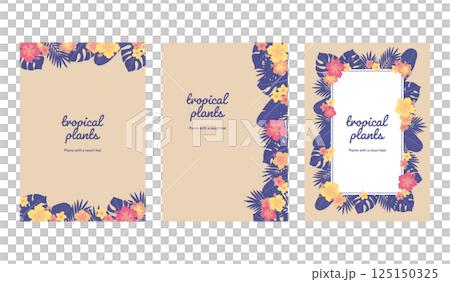 Tropical Plants C Background Set A4 Vertical 125150325