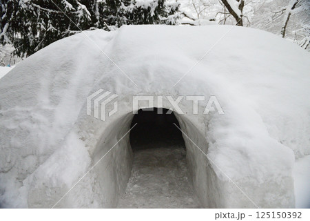 広島県庄原市　大鬼谷オートキャンプ場　冬　かまくら 125150392