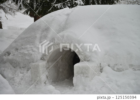 広島県庄原市　大鬼谷オートキャンプ場　冬　かまくら 125150394