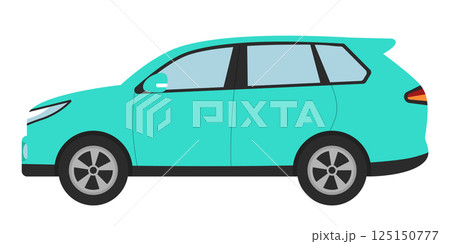 青緑色のSUVのイラスト 125150777