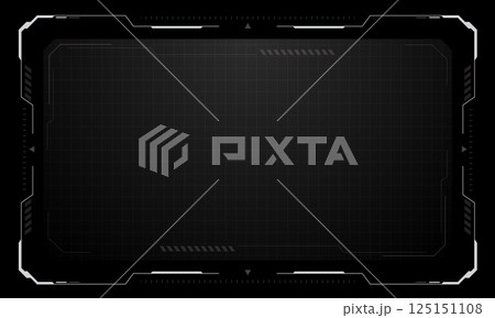 HUD frames white grey user interface elements design modern technology futuristic control panel screen digital hologram window gaming menu touching cyber monitor set on black background vector 125151108