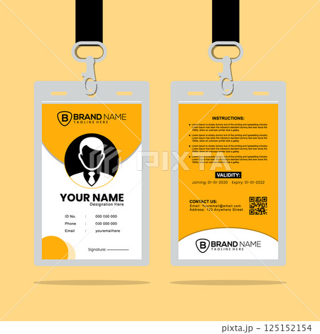 Clean and Simple ID Card Design Template. Simple Business ID Card Design Template, Clean and Smooth. Modern Clean ID Card Template. Staff and Student Card Design Template. 125152154