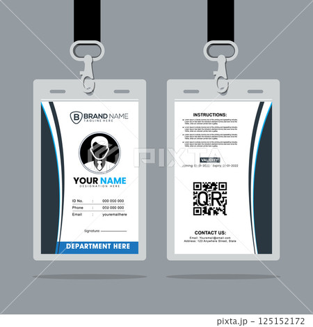 Clean and Simple ID Card Design Template. Simple Business ID Card Design Template, Clean and Smooth. Modern Clean ID Card Template. Staff and Student Card Design Template. 125152172