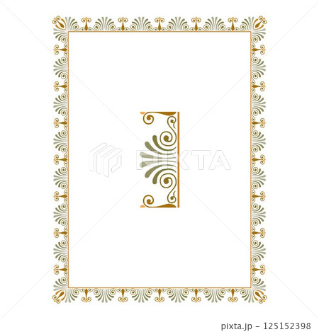 Vintage floral classic calligraphic retro vignette scroll frames ornamental design elements black and color set isolated vector 125152398