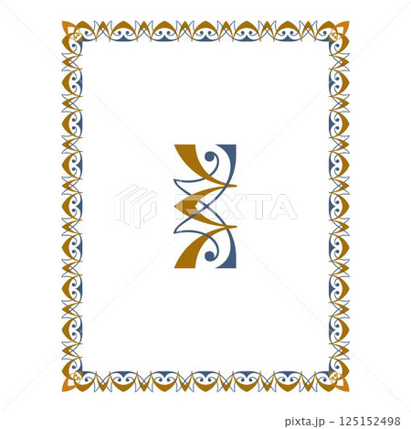 Vintage floral classic calligraphic retro vignette scroll frames ornamental design elements black and color set isolated vector 125152498