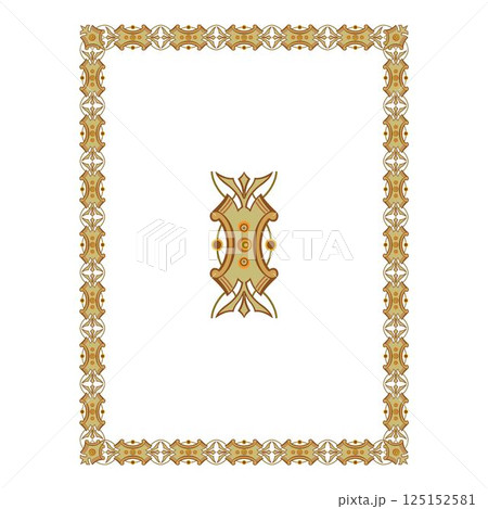 Vintage floral classic calligraphic retro vignette scroll frames ornamental design elements black and color set isolated vector 125152581