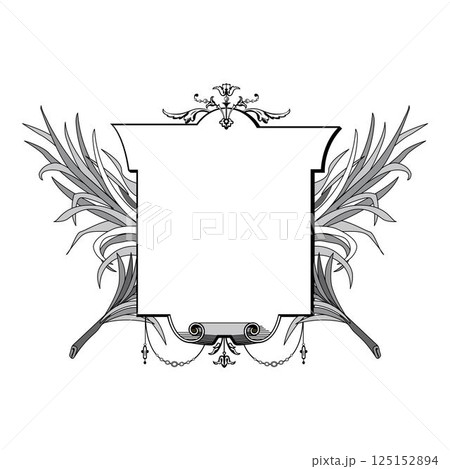 Vintage traditional realistic black and color Crests Ribbons Frames set on white background isolated vector illustration 125152894