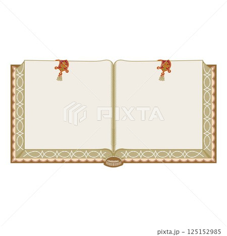 Vintage Open old book isometric icon 3d vector illustration  vector illustration 125152985