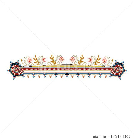 Vintage floral calligraphic floral vignette scroll corners ornamental design elements set isolated illustration 125153307