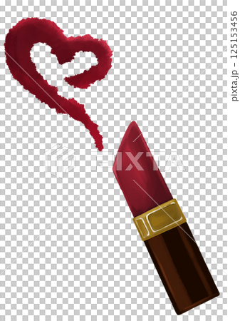 Red lipstick and heart 125153456