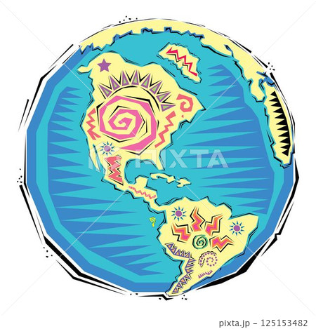 hand drawn abstract Clipart of Global earth planet map hand drawn abstract Clipart of Global earth planet map 125153482