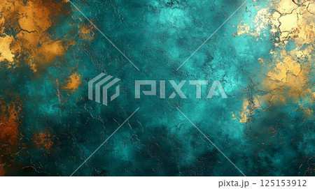 Abstract Peaceful Texture with Weathered Metal and Scratch Patterns in Vibrant Colors 125153912