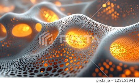Abstract Woven Texture with Intricate Patterns and Warm Lighting for Peaceful Vibes 125153941