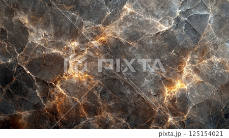Abstract Polished Stone Surface with Irregular Patterns and Striking Color Highlights 125154021