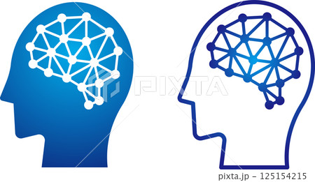 AI・人工知能を表す脳・頭部のアイコン2 AI・人工知能を表す脳・頭部のアイコン2 125154215
