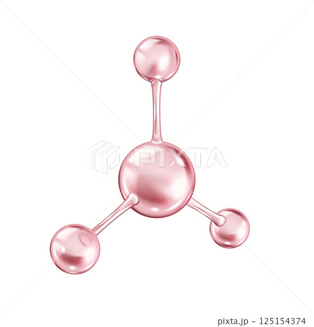 Pink molecule structure rotating vector illustration 125154374