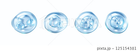 Hyaluronic acid inside bubbles realistic color icons set 125154381