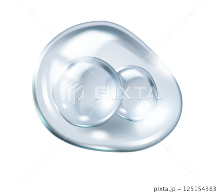 Collagen molecules floating in silver bubble illustration 125154383