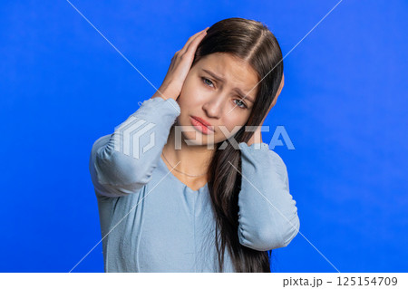 Young sad woman loses becoming surprised by lottery results, bad fortune, loss, unlucky fortune news Young sad woman loses becoming surprised by lottery results, bad fortune, loss, unlucky fortune news 125154709