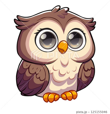 little brown owl big eyes 125155046