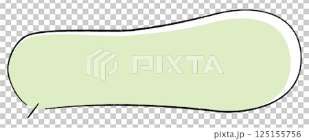 A simple speech bubble with a hand-drawn line drawing style. A very horizontal gourd shape with a straight line on the bottom left and a stylish color. A simple speech bubble with a hand-drawn line drawing style. A very horizontal gourd shape with a straight line on the bottom left and a stylish color. 125155756