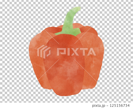 水彩風のパプリカ(赤)のイラスト 水彩風のパプリカ(赤)のイラスト 125156734