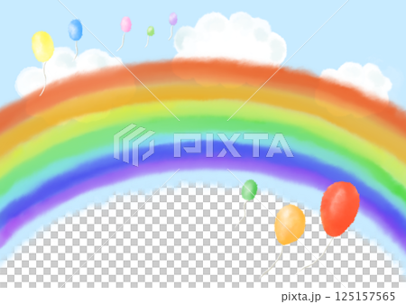 blue sky with rainbow 125157565