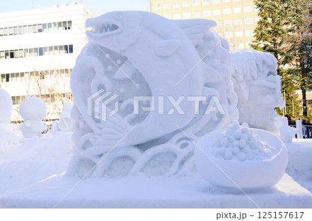 冬の風物詩 さっぽろ雪まつり大通会場の風景 125157617