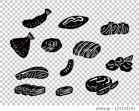 配菜輪廓插圖集 125158141