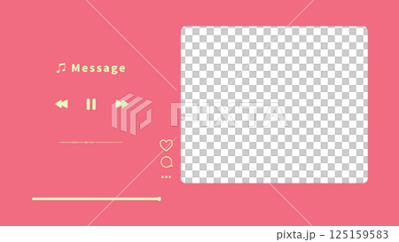 A cute frame material that looks like a music playback screen A cute frame material that looks like a music playback screen 125159583