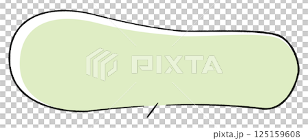 A simple speech bubble with a line drawing style that looks hand-drawn. Very horizontal gourd-shaped, with a straight line in the middle and pointing left. Stylish colors. A simple speech bubble with a line drawing style that looks hand-drawn. Very horizontal gourd-shaped, with a straight line in the middle and pointing left. Stylish colors. 125159608