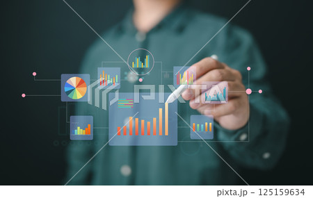 Interactive data dashboards enhance strategic planning and insights. Interactive data dashboards enhance strategic planning and insights. 125159634
