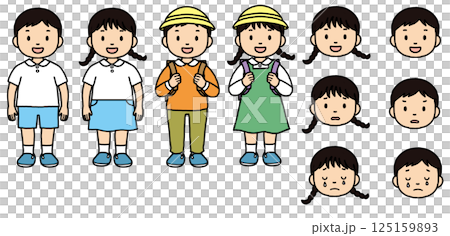 Elementary school boy and girl 125159893