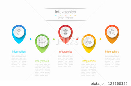 Infographic 5 options design elements for your business data. Vector Illustration. 125160333