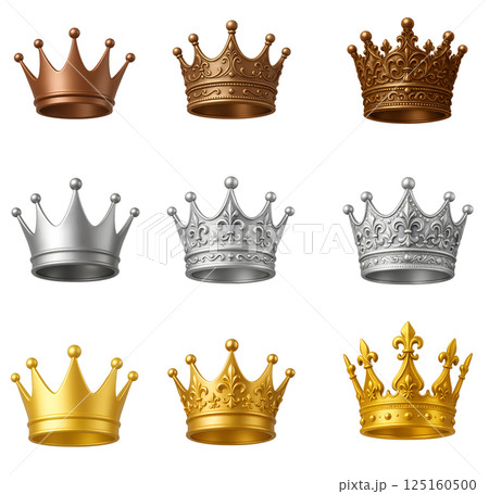 王冠のセットのイラスト素材 [125160500] - PIXTA
