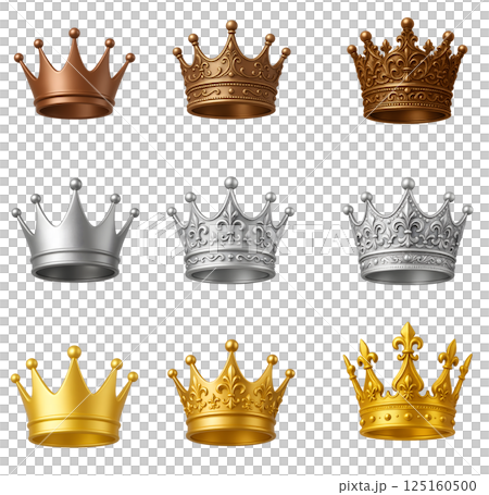 王冠のセットのイラスト素材 [125160500] - PIXTA