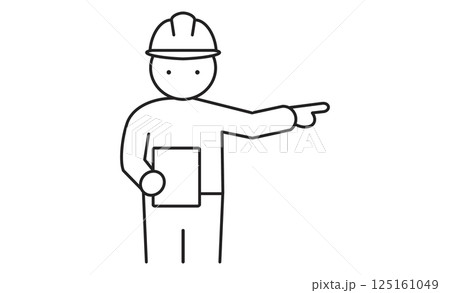 工事現場で指示を出す作業員のアイコンイラスト 工事現場で指示を出す作業員のアイコンイラスト 125161049