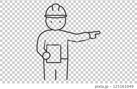 一名工人在施工現場發出指示的圖示插圖 125161049