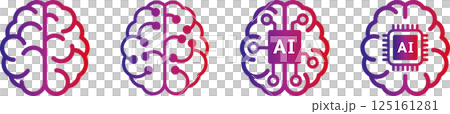 AI・人工知能を表す脳アイコ4 125161281