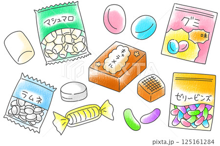 ゆるめシンプル市販お菓子セット　アナログ風 125161284