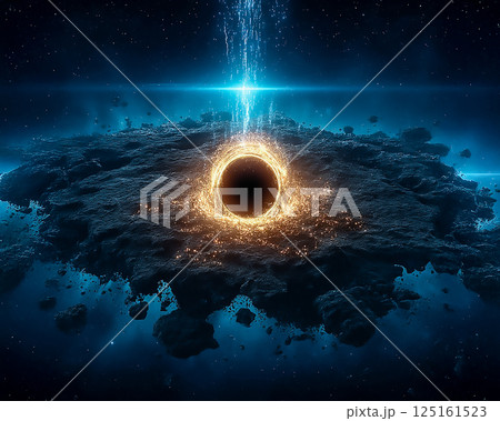 ブラックホールをイメージしたアブストラクト背景 ブラックホールをイメージしたアブストラクト背景 125161523