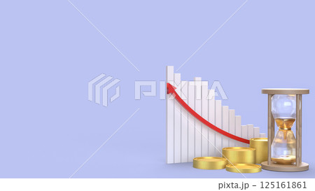 The Gold coins and chart for Business concept 3d Rendering. The Gold coins and chart for Business concept 3d Rendering. 125161861