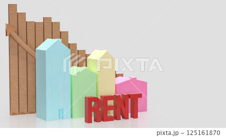 The House wood for property or Building concept 3d Rendering. 125161870