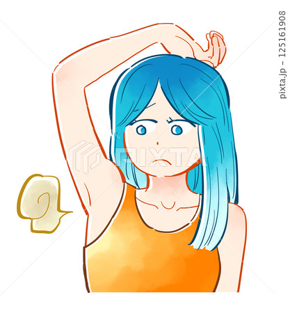 わきの臭いを気にする女性（カラー） 125161908