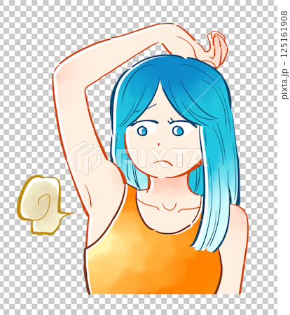 わきの臭いを気にする女性（カラー） 125161908