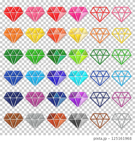 Colorful gemstone set 3D plump glossy balloon inflated Colorful gemstone set 3D plump glossy balloon inflated 125161968