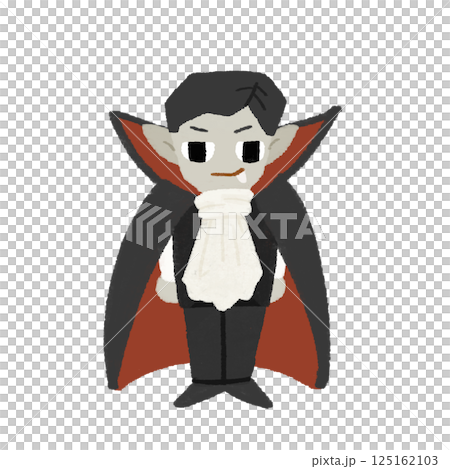 Loose color hand-drawn illustration of Dracula for Halloween 125162103