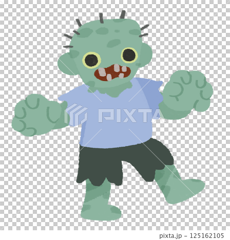 Loose hand-drawn color illustration of Halloween zombies 125162105